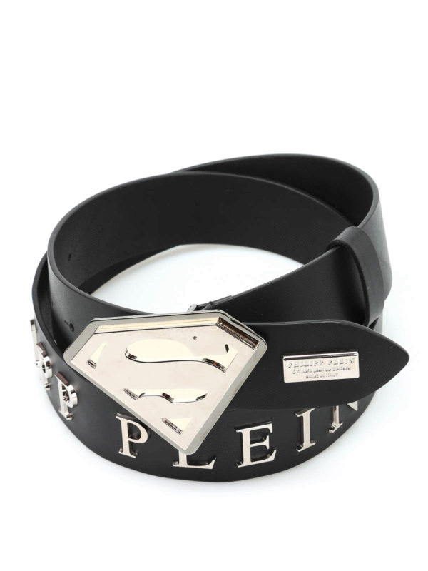 PHILIPP PLEIN: belts - Leather Superman belt