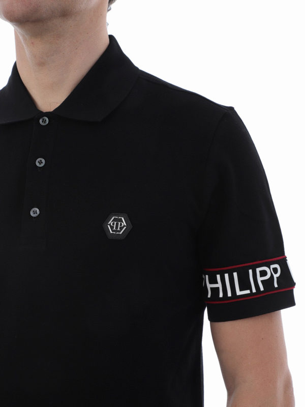 Tシャツ・カットソー PHILIPP PLEIN Men Polo Shirts FADC MTK7349 PJY002N02 BLACK Philipp Plein T-Shirt - Black - Men | FADCMTK7349PJY002N02
