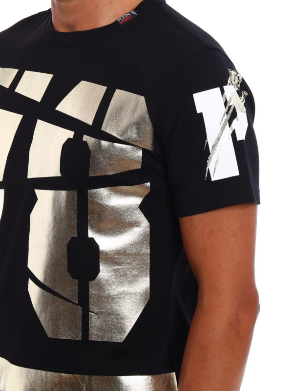 Philipp Plein Gold Kurt printed cotton T-shirt F17CMTK0592SJY001N02L