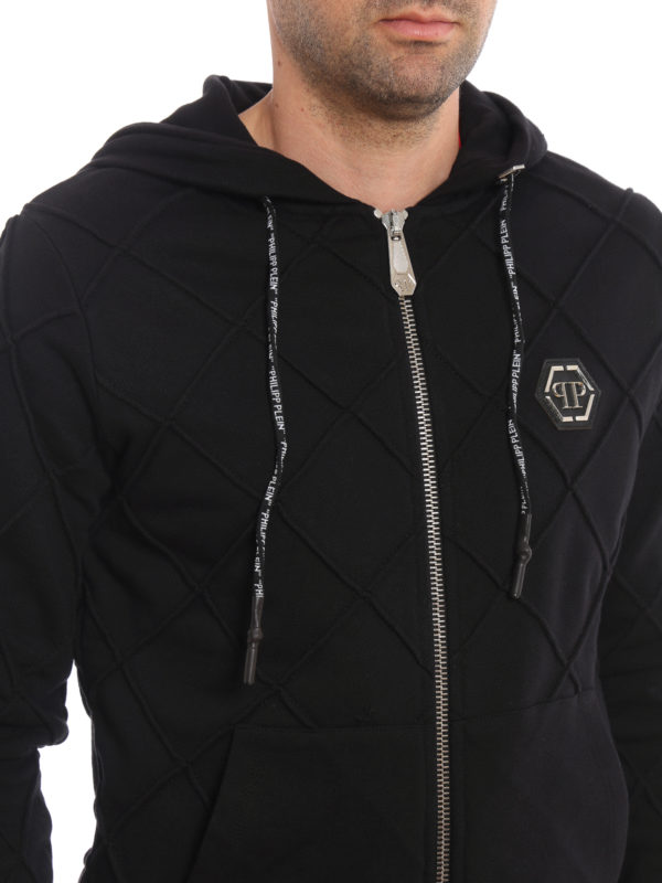 PHILIPP PLEIN buy online Statement diamond patterned zip up hoodie