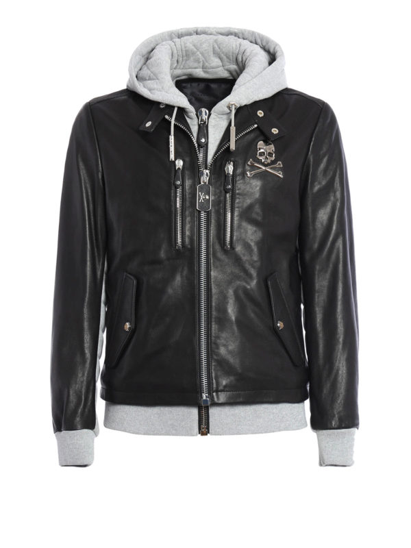 PHILIPP PLEIN: leather jacket - Beaver Creek jacket