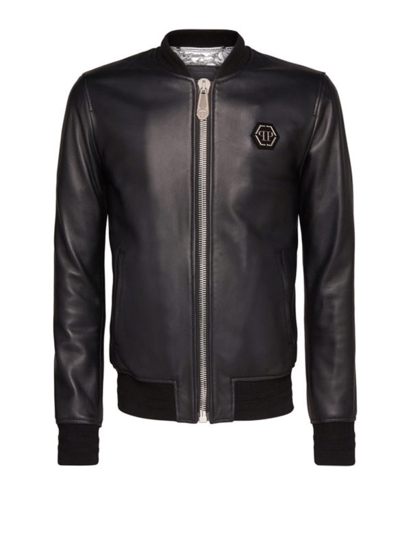 PHILIPP PLEIN: Lederjacken - Lederjacke - Schwarz
