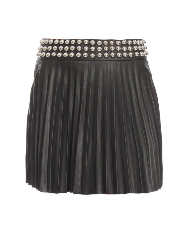 PHILIPP PLEIN: mini skirts - Leather mini skirt