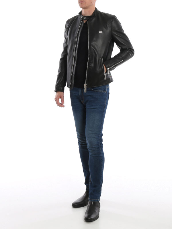 PHILIPP PLEIN: Vestes en cuir online - Blouson En Cuir - Statement
