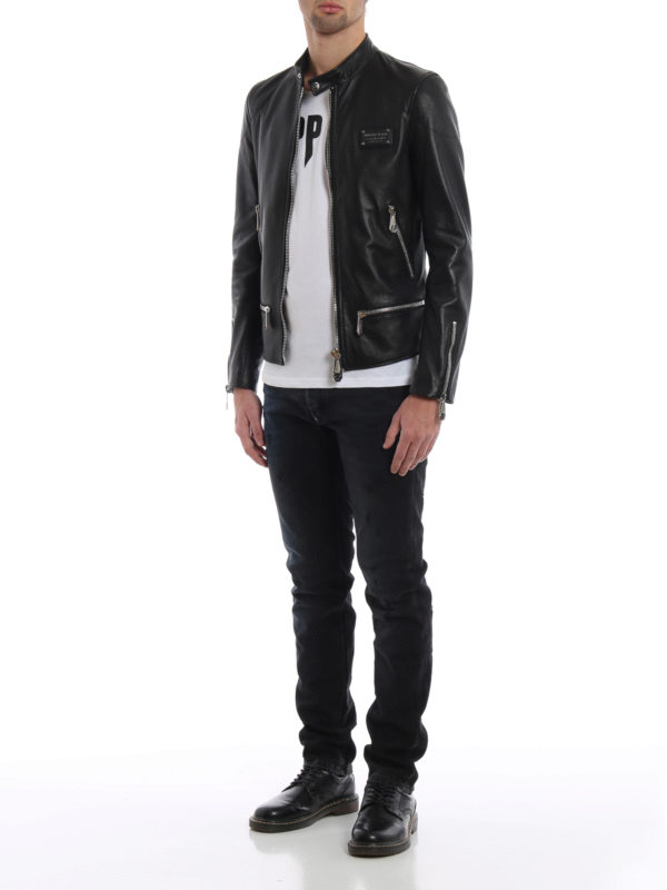 PHILIPP PLEIN: Lederjacken online - Lederjacke - Schwarz