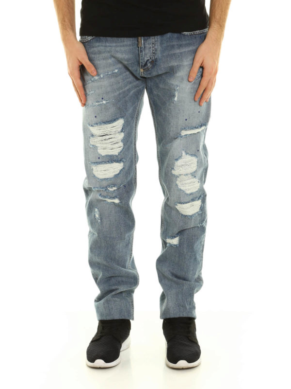 PHILIPP PLEIN: straight leg jeans online - Rainbow denim jeans