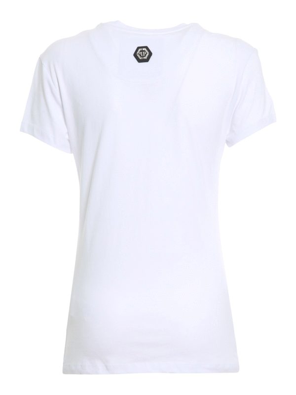 PHILIPP PLEIN: t-shirts online - Rhinestone cotton T-shirt