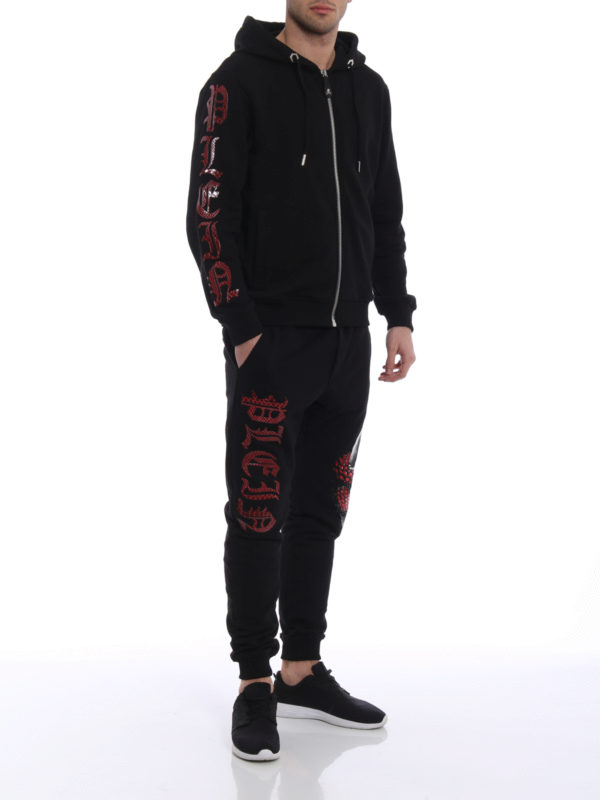 PHILIPP PLEIN: tracksuit bottoms online - Motivation cotton tracksuit bottom