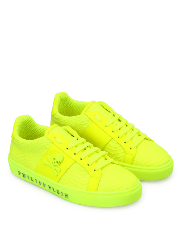 PHILIPP PLEIN: trainers online - Talk slow fluo yellow sneakers