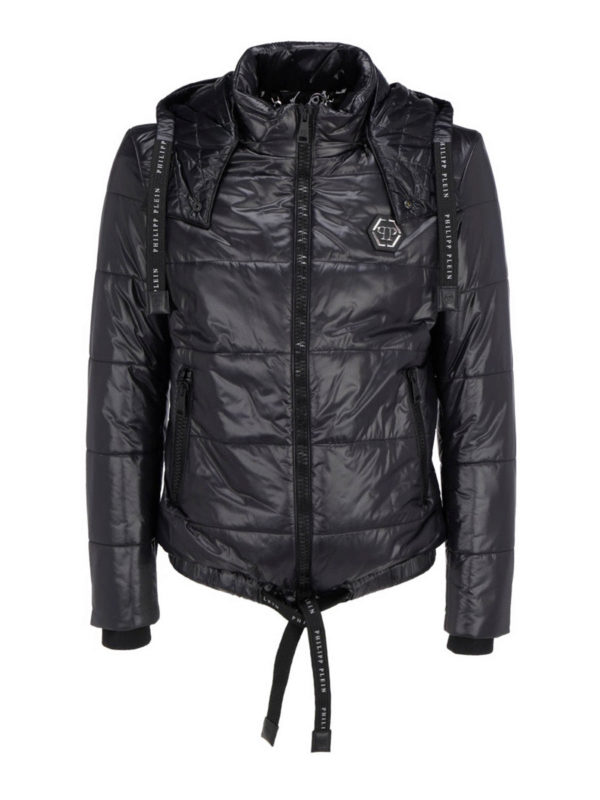 PHILIPP PLEIN: ダウン・ハイテクジャケット - ダウンジャケット - 黒