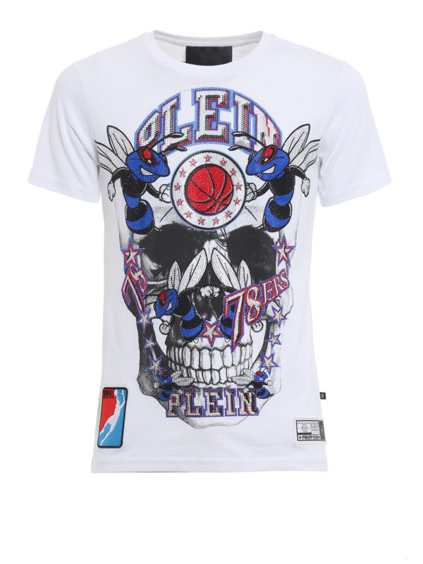 PHILIPP PLEIN: t-shirts - Orange cotton T-shirt