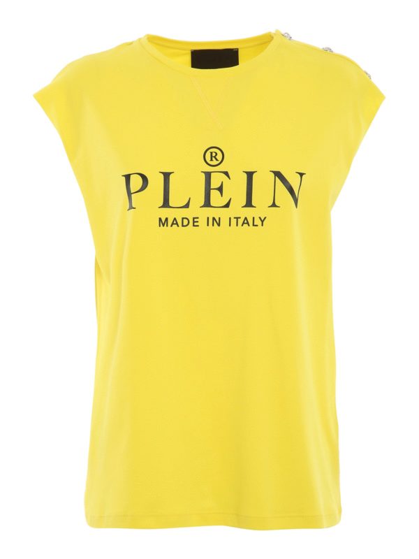 PHILIPP PLEIN: トップス＆タンクトップ - トップ/タンクトップ - イエロー