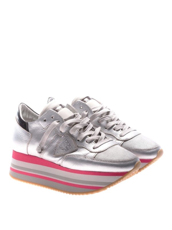 PHILIPPE MODEL: sneakers online - Sneaker Eiffel argento con plateau
