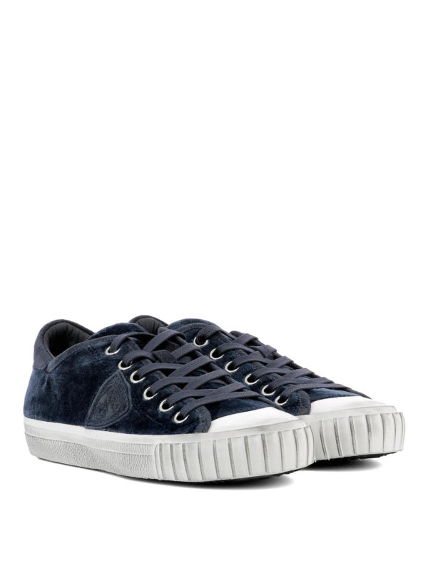 PHILIPPE MODEL: trainers online - Gare white toe detailed velvet sneakers