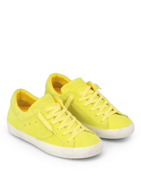 PHILIPPE MODEL: trainers online - Paris neon yellow suede sneakers