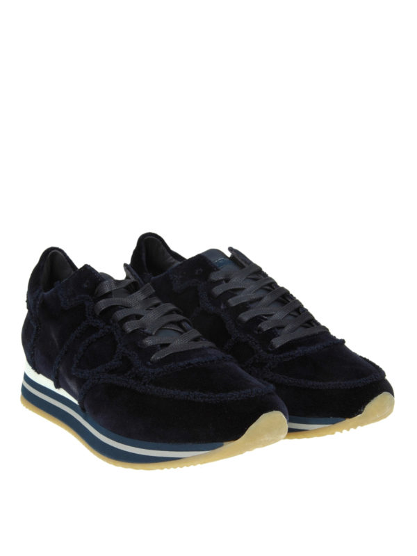 PHILIPPE MODEL: sneakers online - Sneaker Tropez Higher in velour bleu
