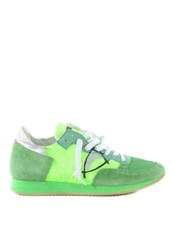 PHILIPPE MODEL: trainers online - Tropez neon suede trainers
