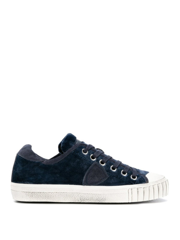 PHILIPPE MODEL: trainers - Gare white toe detailed velvet sneakers
