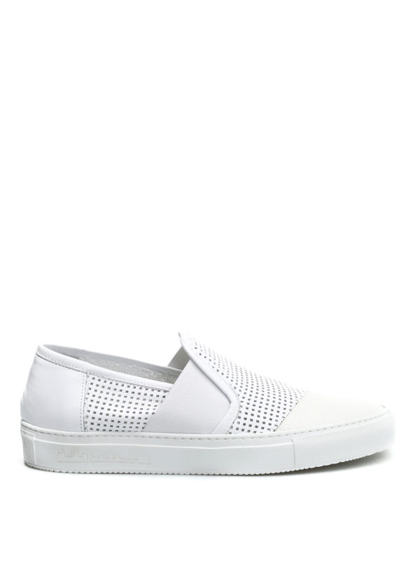 PHILIPPE MODEL: trainers - Leon drilled leather slip-ons