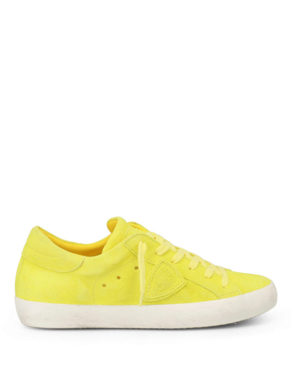 PHILIPPE MODEL: trainers - Paris neon yellow suede sneakers