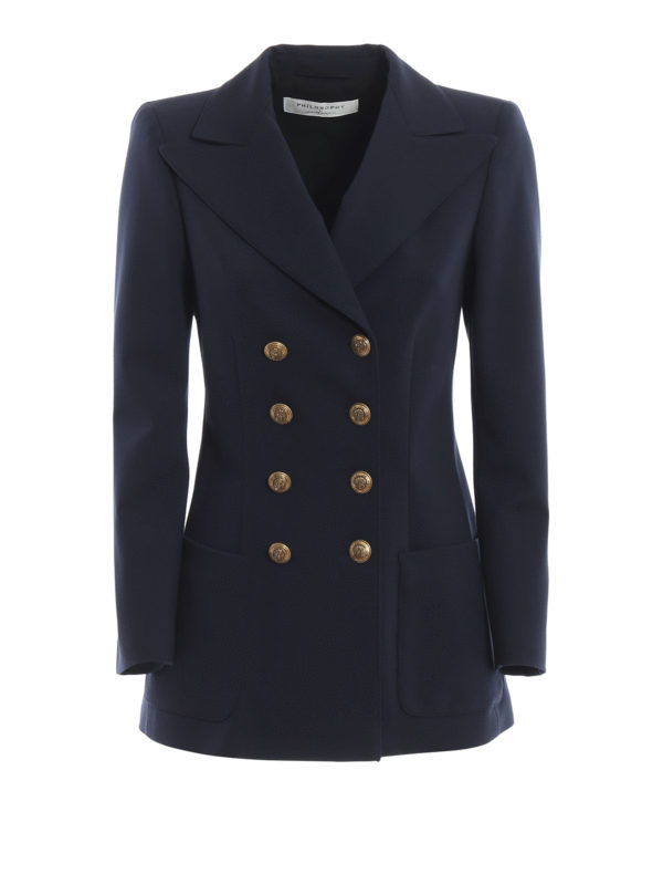 Philosophy di Lorenzo Serafini: Vestes de costume - Blazer - Bleu Foncé