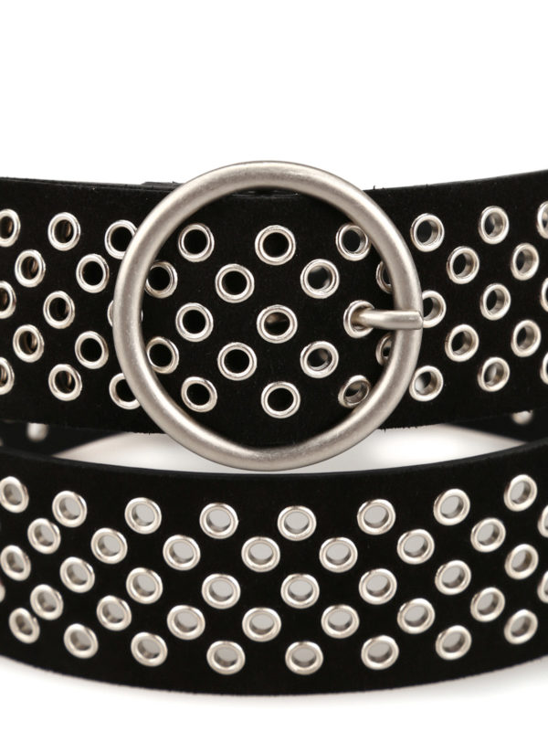 Philosophy di Lorenzo Serafini: belts online - Grommet black suede belt