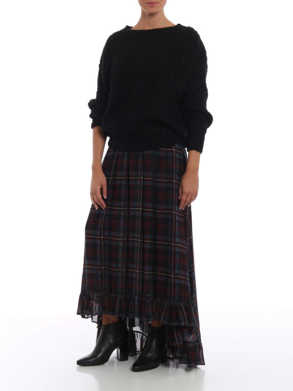 Philosophy di Lorenzo Serafini: Long skirts online - Tartan flounced asymmetric skirt