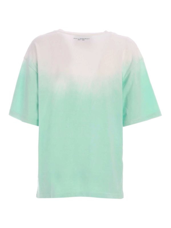Philosophy di Lorenzo Serafini: t-shirts online - Faded effect T-shirt in green