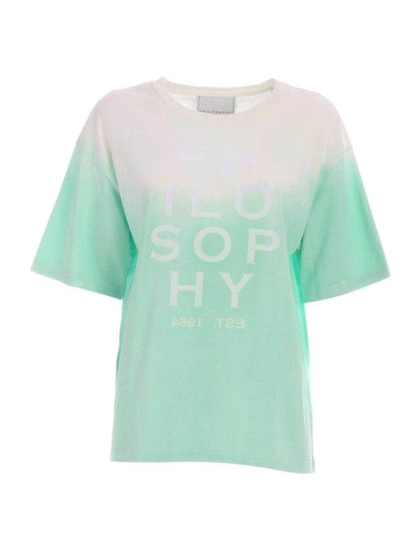 Philosophy di Lorenzo Serafini: t-shirts - Faded effect T-shirt in green