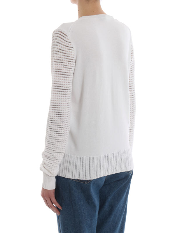 Phoenix openwork sleeve white sweater shop online: KENZO