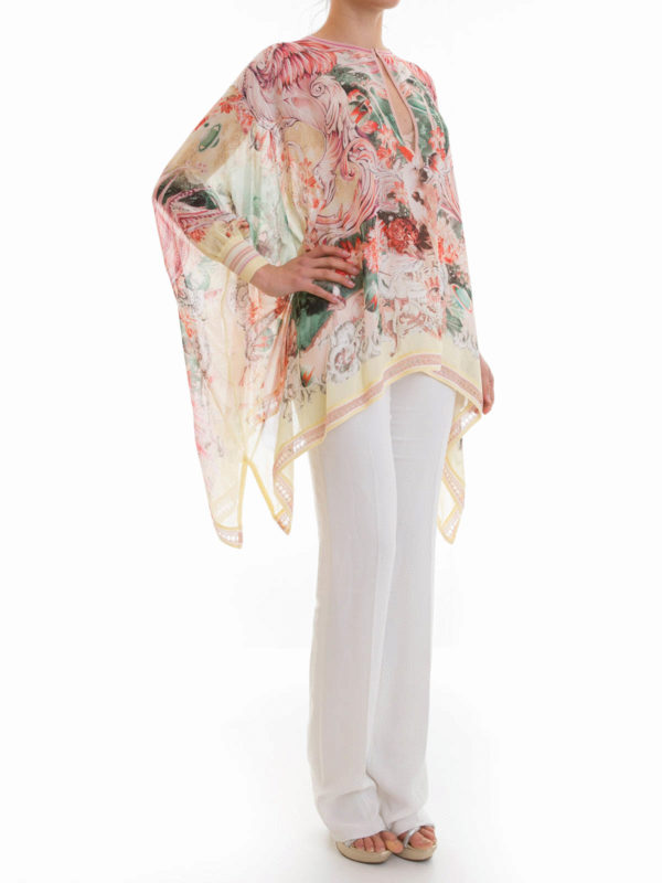 Phoenix silk kaftan shop online: ROBERTO CAVALLI