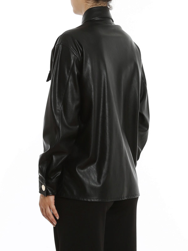 Piero leather effect jacket shop online: Pinko