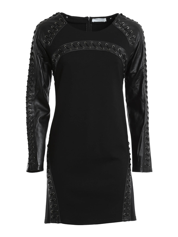 Pierre Balmain: short dresses - Leather inserts dress