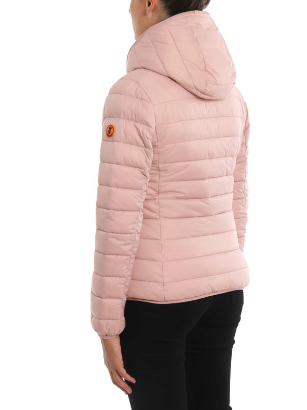 Pink nylon padded jacket with soft lining shop online: Save The Duck
