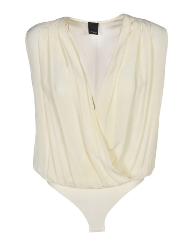 Pinko: blouses - Ines bodysuit in cream color
