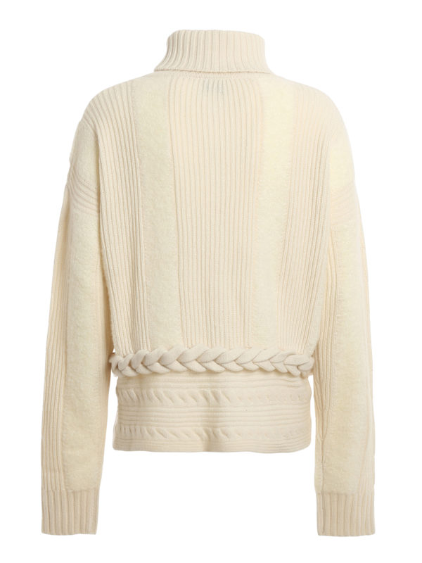 Pinko: Strickpullover mit Rundhalsausschnitt online - Rundhalspullover - Weiß