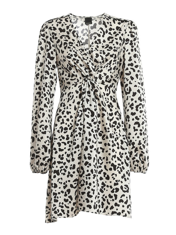 Pinko: short dresses - Frappè printed twill dress