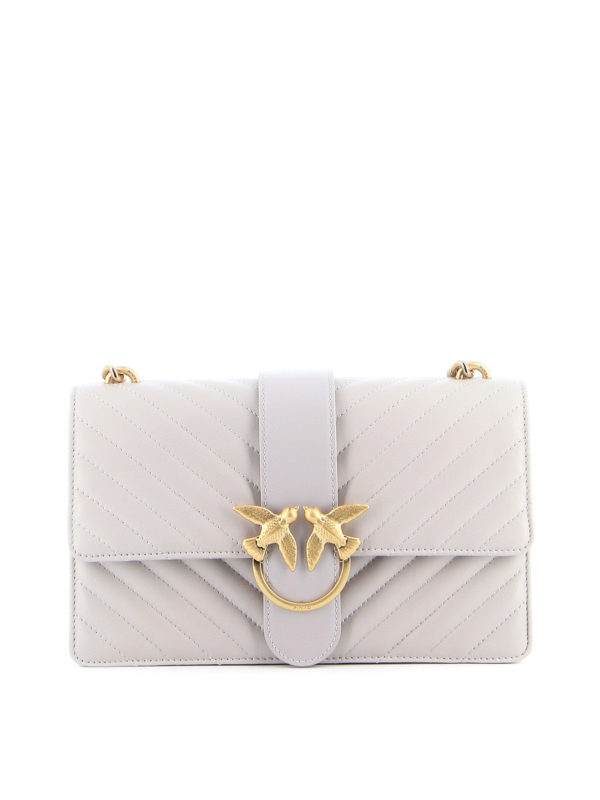 Pinko: Schultertaschen - Schultertasche - Hellgrau