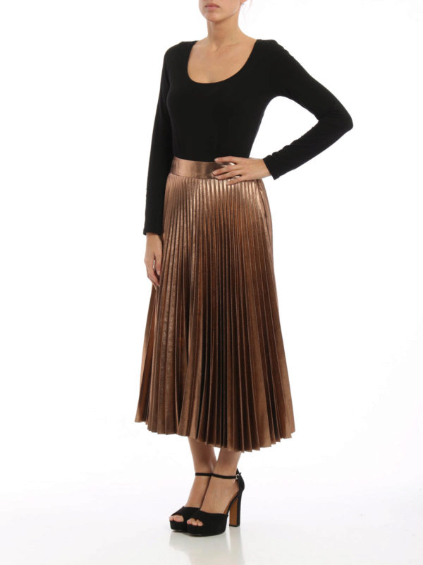 Knee length skirts Midi Tara Jarmon Plated metallic midi skirt 15440J1414315