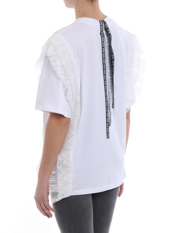Pleated lace inserts over T-shirt shop online: m.s.g.m.
