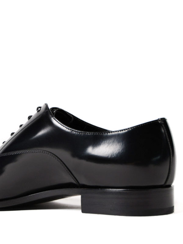 Polished leather Oxford shoes shop online: PRADA