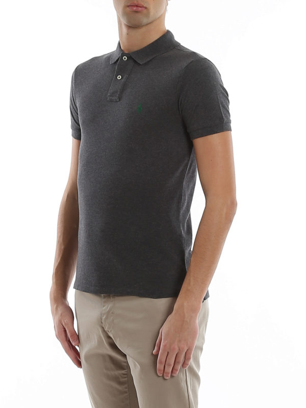 POLO RALPH LAUREN buy online Polo grigia in cotone con ricamo logo