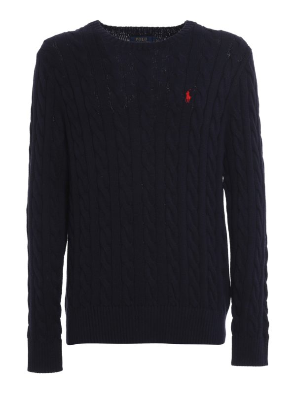 POLO RALPH LAUREN: crew necks - Cable knit cotton sweater
