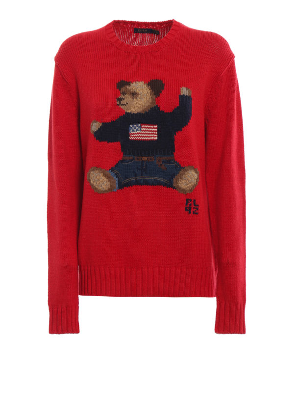 POLO RALPH LAUREN: crew necks - Jacquard teddy bear sweater