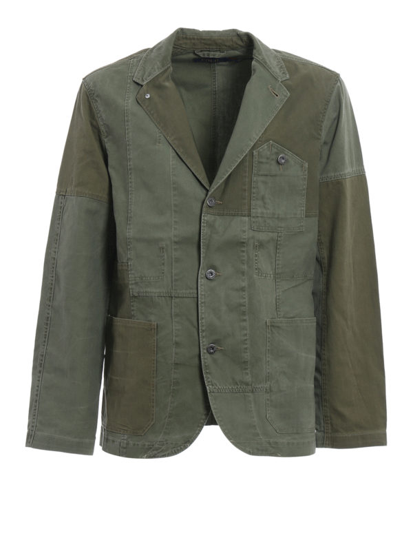 POLO RALPH LAUREN: denim jacket - Patchwork cotton casual jacket