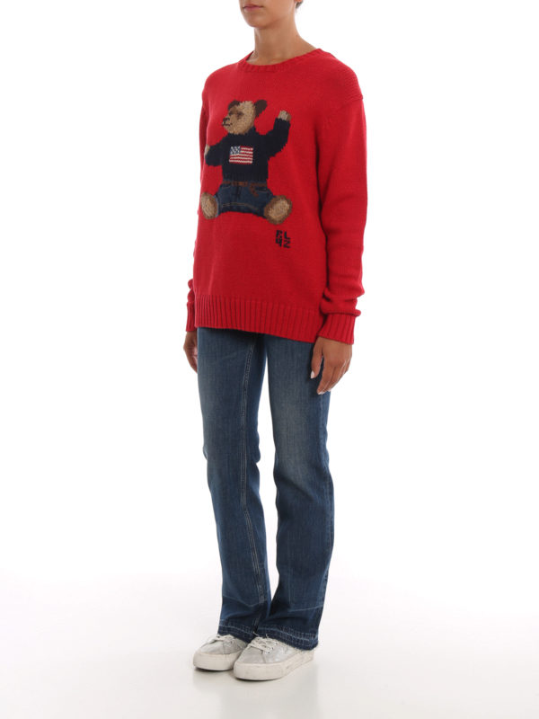 POLO RALPH LAUREN: crew necks online - Jacquard teddy bear sweater