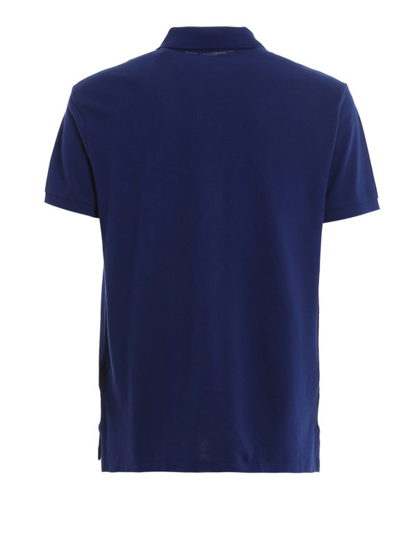 POLO RALPH LAUREN: polo shirts online - Dark blue slim fit cotton pique polo
