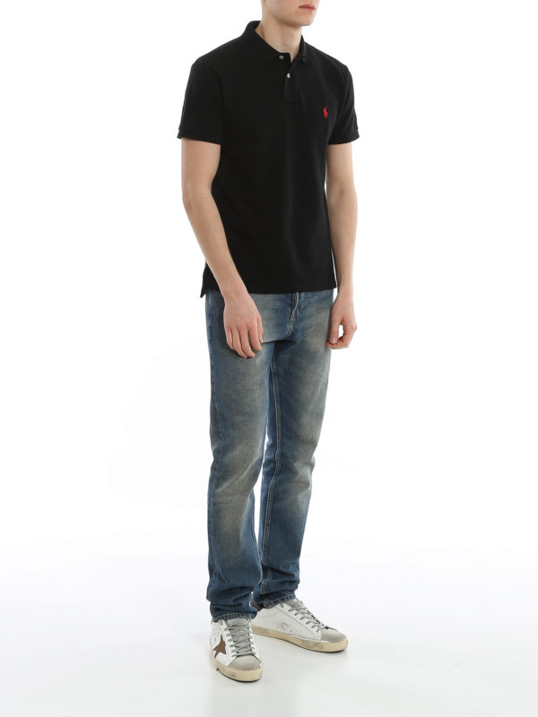 POLO RALPH LAUREN: polo shirts online - Logo embroidery pique polo shirt