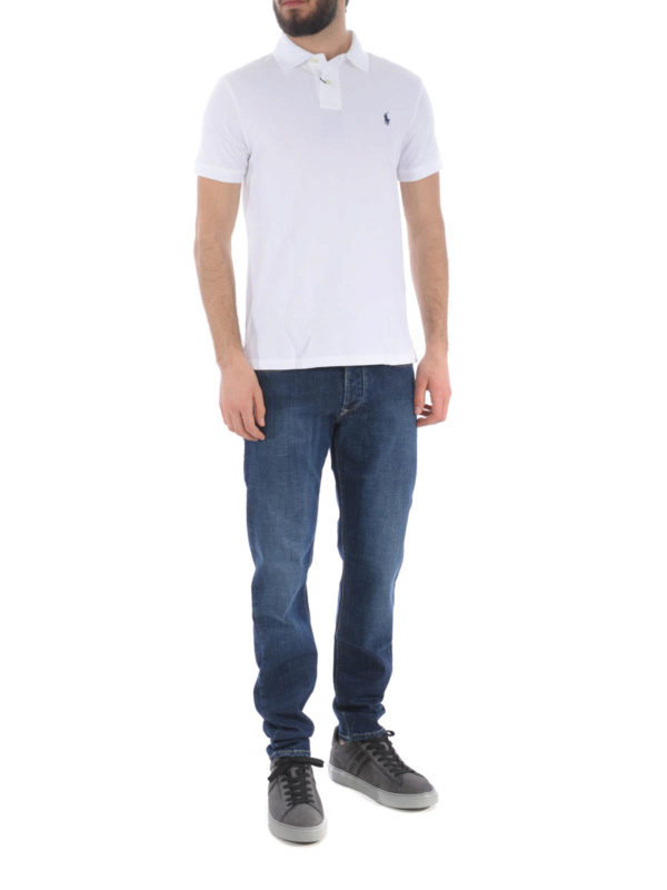 POLO RALPH LAUREN: polo shirts online - White custom slim fit polo shirt