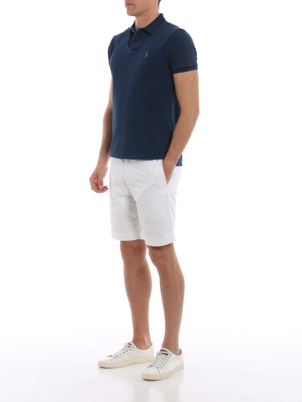 POLO RALPH LAUREN: pantaloni corti e shorts online - Pantaloni corti in cotone stretch blu bianco